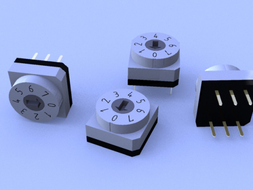 带8个位置的旋转开关，通孔型缩略图